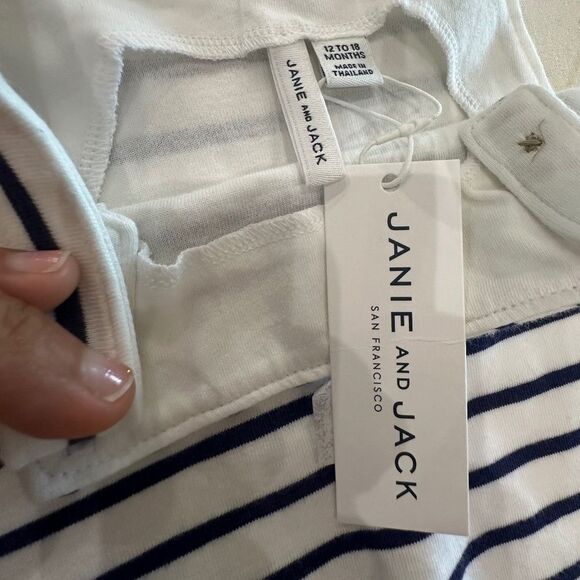 Janie & Jack boys one piece blue white 12-18 months - Picture 5 of 8